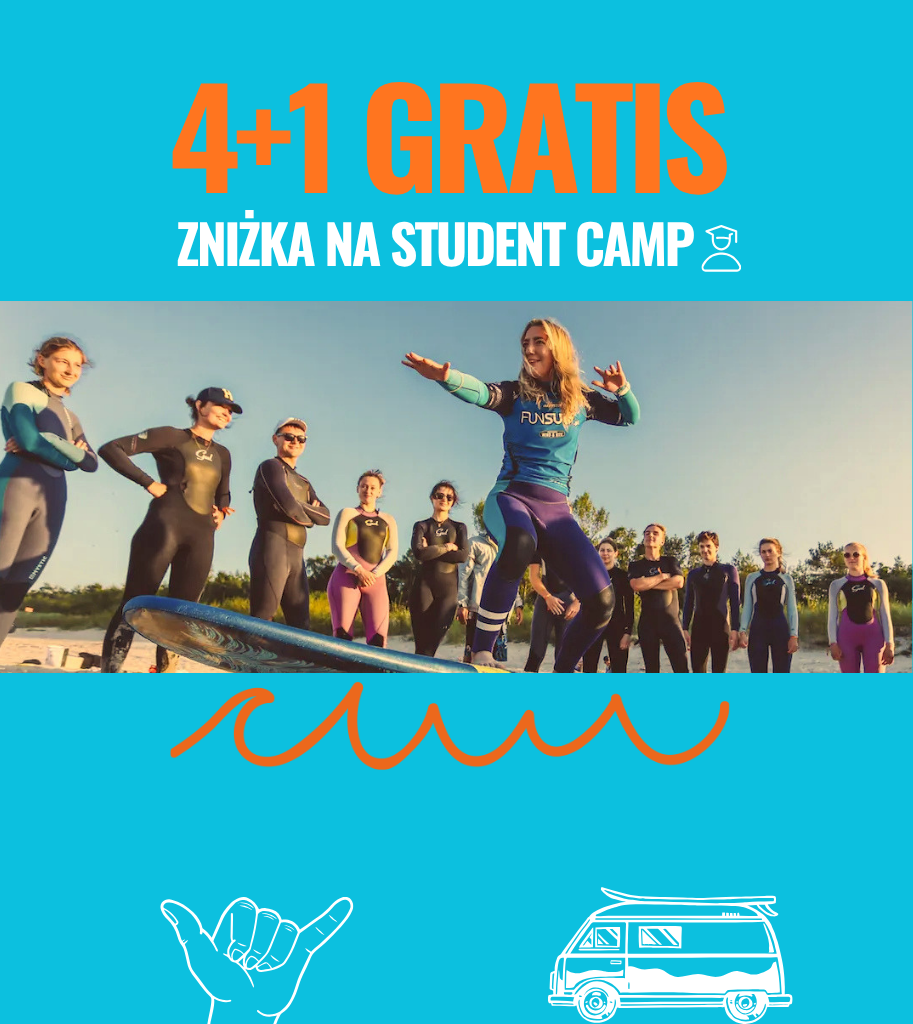 4 + 1 zniżka dla studentów na kite/wake camp